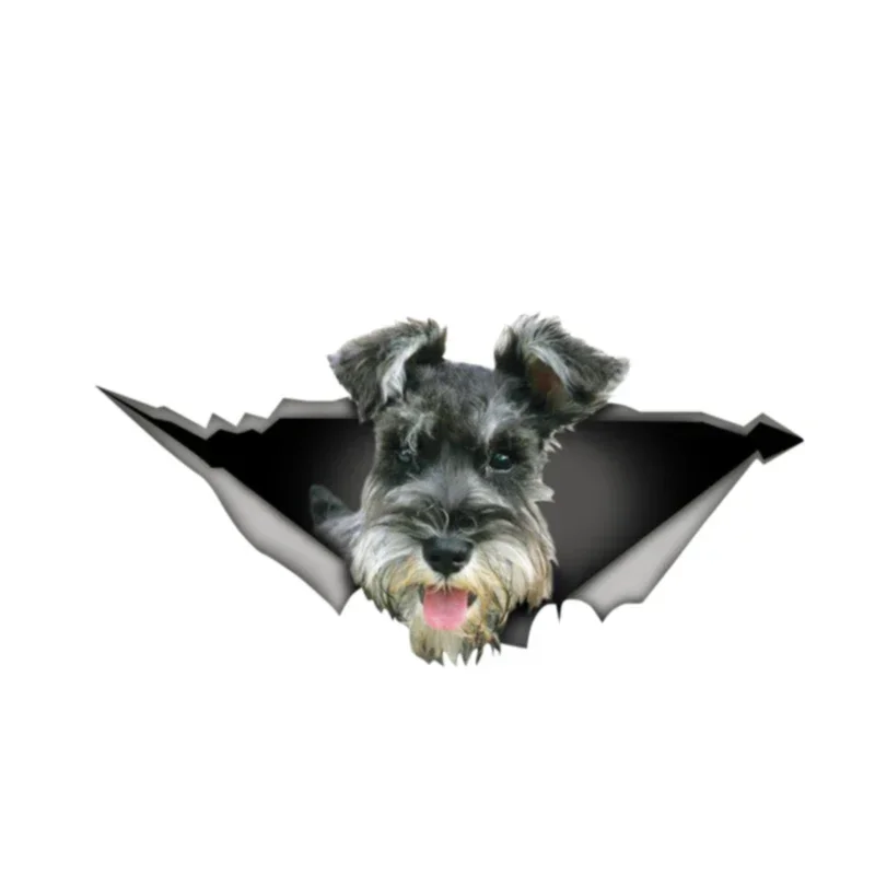 TXCT Personality Schnauzer Car Sticker Cartoon Pet Graphic Vinyl Decal Car Window Laptop Bumper Animal Car Sticker, 10cm