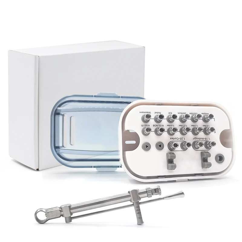 

Универсальный динамометрический ключ для имплантатов Ratche 15-70NCM с 16 драйверами, стоматологическая отвертка, набор инструментов для имплантации, инструмент для ремонта стоматолога