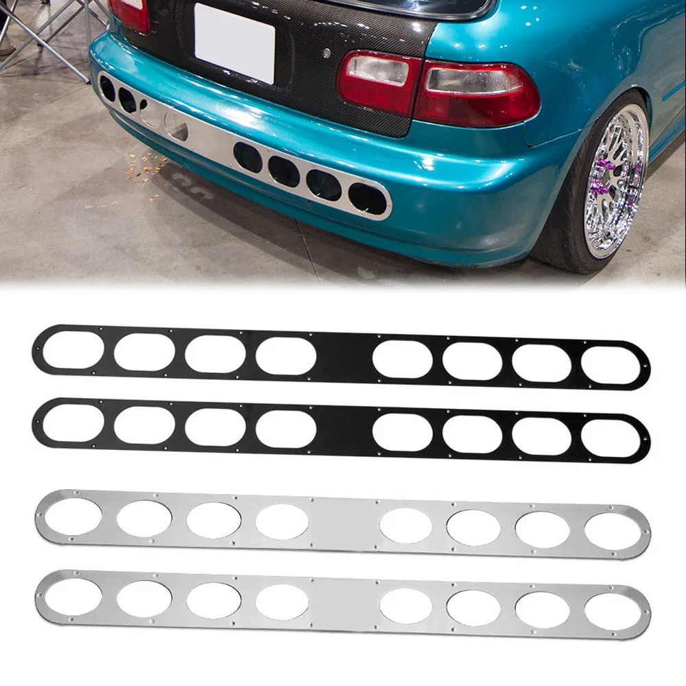 Universal Rear Bumper Air Diversion Diffuser Kit Aluminum 8‑Hole 115x10cm Panel For Honda Civic EK EK4 Styling Parts - view 4