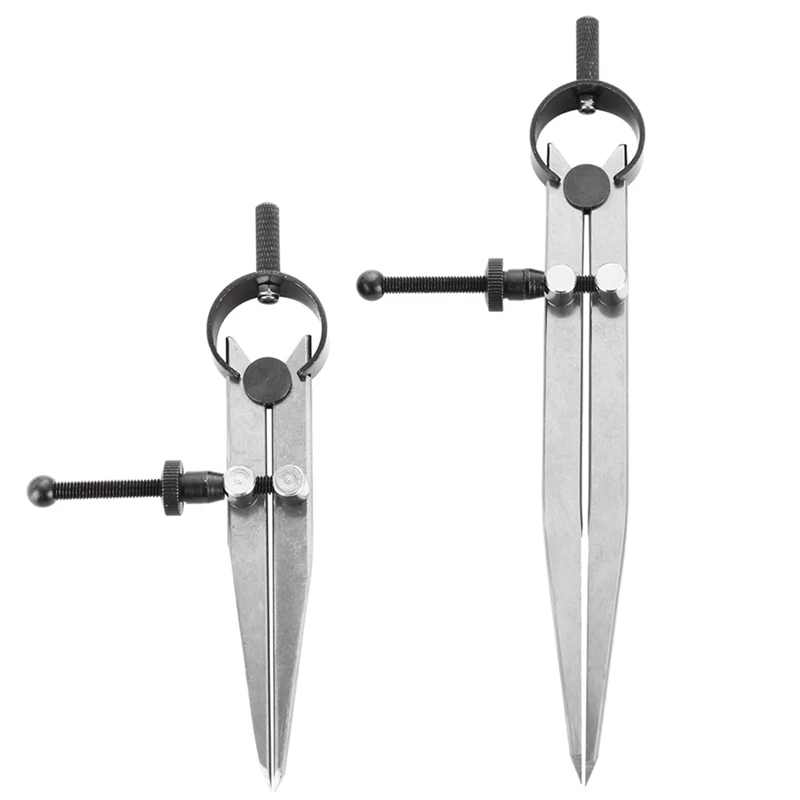 PWS 3 Pieces Adjustable Lockable Spring Wing Divider 4/6/8 Inch Carbon Steel Caliper Measuring Tool Leather Compass