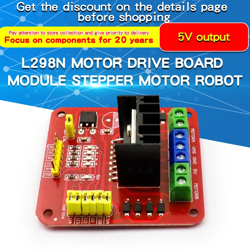 2PSC L298N New Motor Drive Board Module Stepper L298N for Arduino stepper motor smart car robot