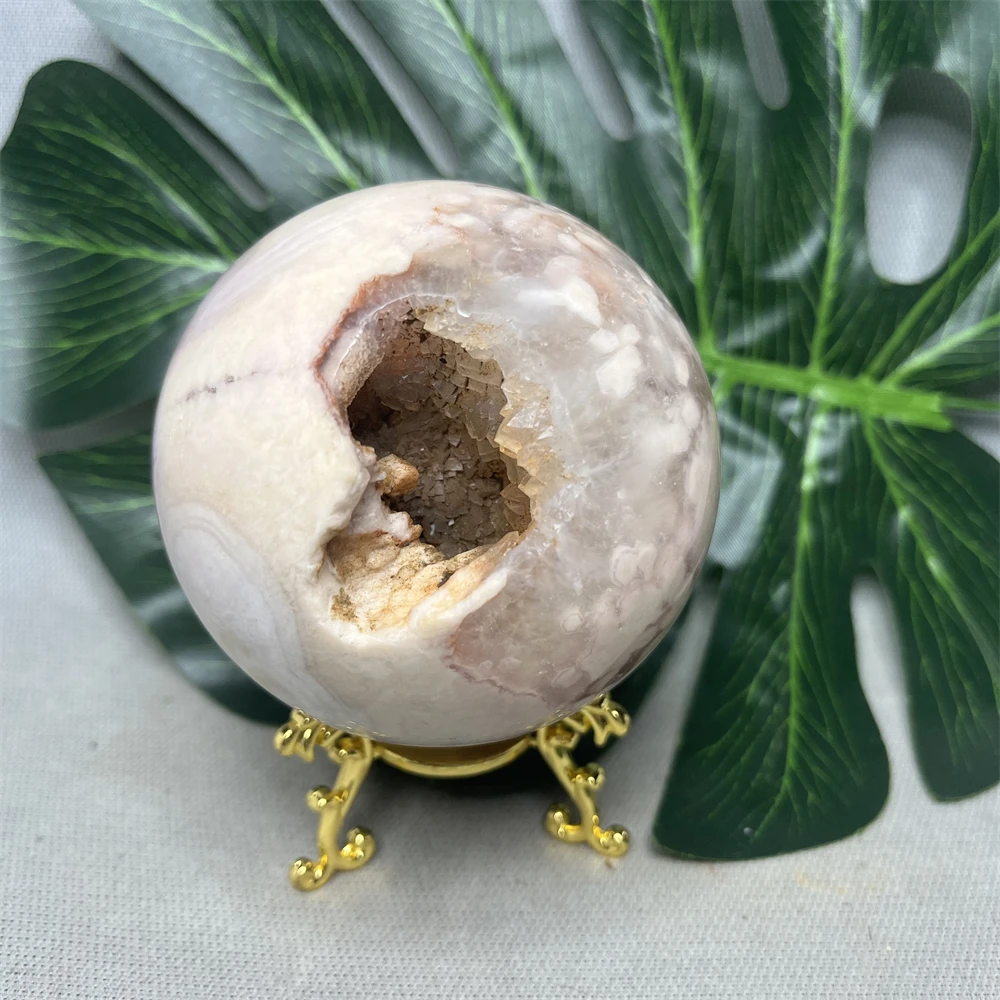 Natural Gemstone Pink Amethyst Ball Geode Agate Home Room Decoration Spiritual Prayer Witchcraft Altar Crystal Healing