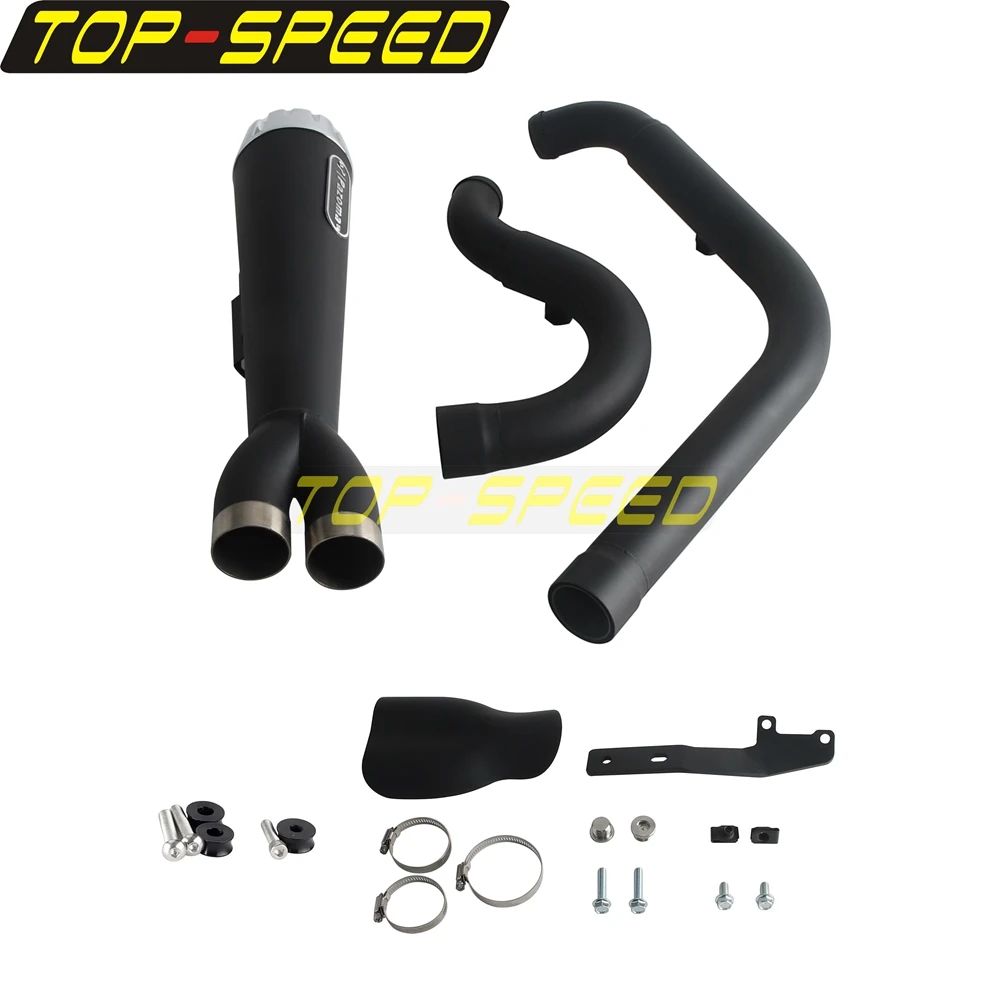 For Harley Softail 2018+ Low Rider S ST EI Diablo Street Bob Fat Bob Slim Deluxe Motorcycle 2 Into 1 Full Exhaust Muffler System