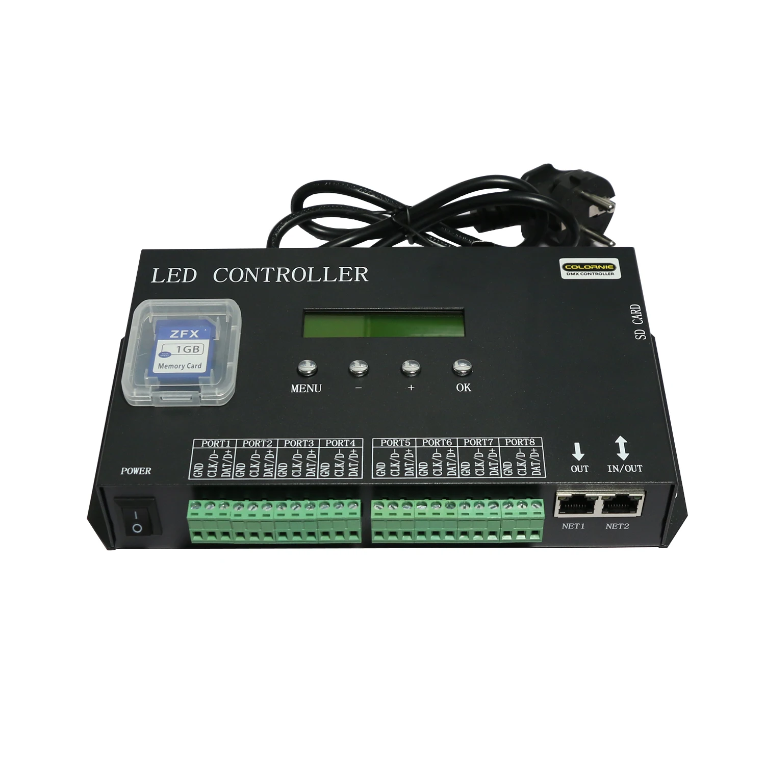 Artnet / DMX To SPI Pixel Controller 8 ports Output 5440 Pixels Support Jinx! And M5.0 For 2811 2812 LED Strip Light