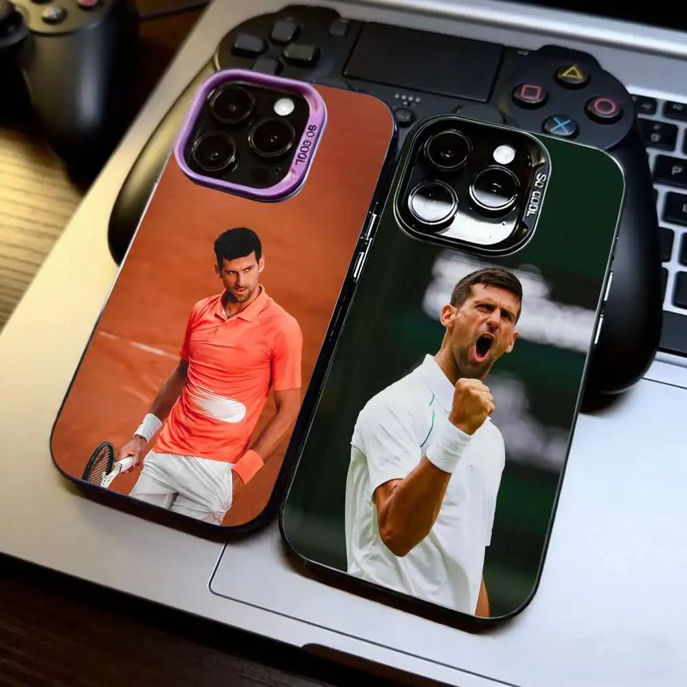 

N-Novak Tennis Legend D-Djokovic Phone Case For iPhone 17,16,15,14,13,12,11 Plus,Pro Max,XS,Colorful Silver Black Cover