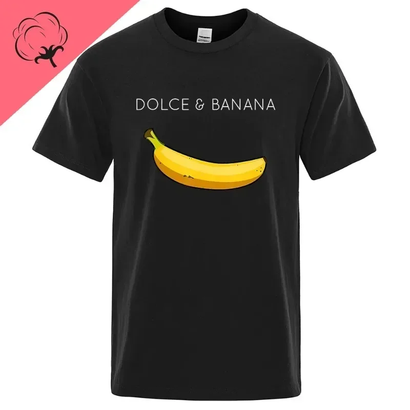 Fashion Printed Men's Tshirt Dolce & Banana Casual Breathable 100% Cotton Top Tee Men's Short Sleeve T-shirt Culture Shirt