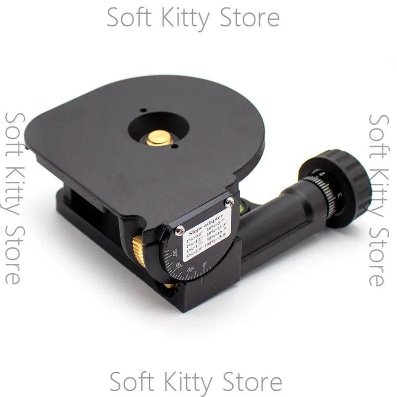 Adjustable Tilt Platform for Laser Level / Rotary Laser / Tripod – 0-90° Precision Inclinometer, Metal Construction, 5/8