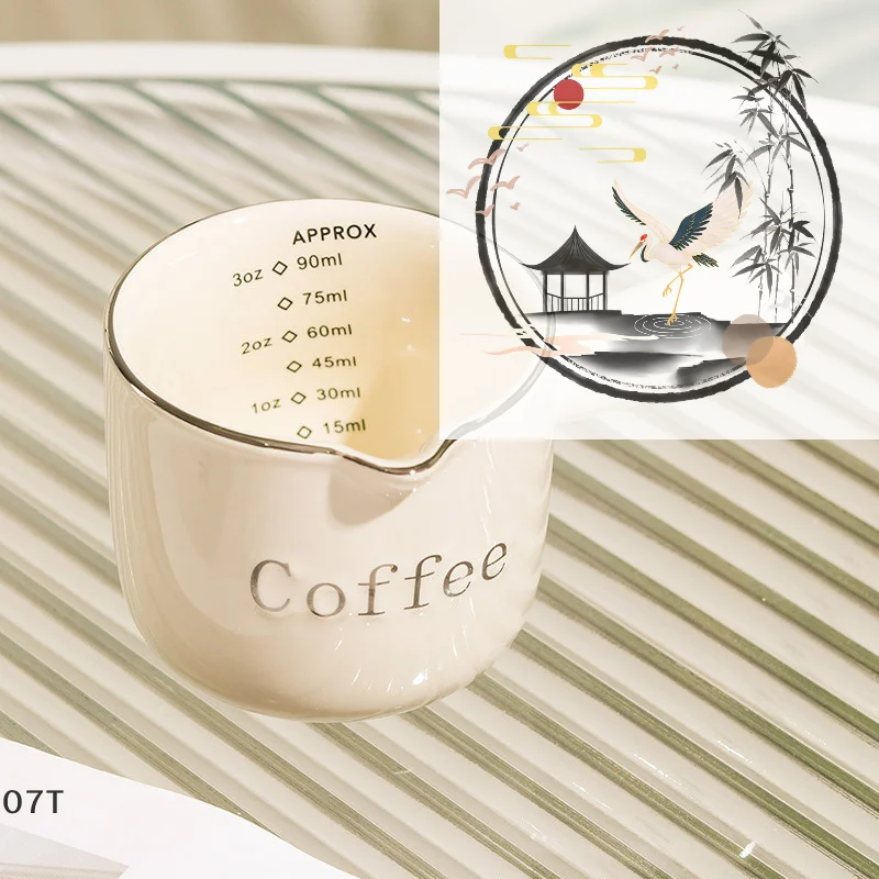 90ml Concentrate Ceramic Graduated Measuring Cup With Handle Liquid Container Milk Cup