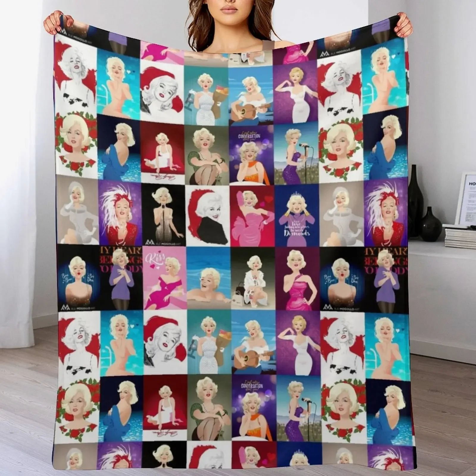

MM Patchwork Throw Blanket Luxury St Sleeping Bag Extra Large Throw Soft Plaid Blankets