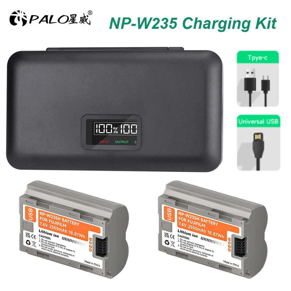 NP W235 NPW235 NP-W235 USB Battery With Charger Box for Fujifilm Fuji X-T4 XT4 GFX 100S X-T5 X-H2 XH2S GFX 50S II image 3