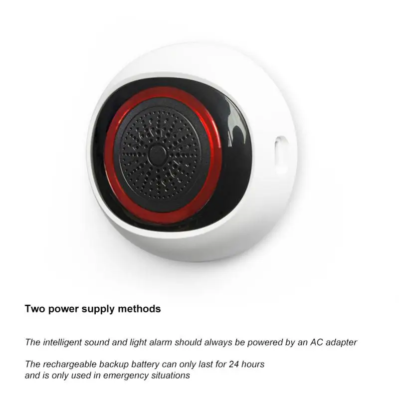 Tuya Zigbee Smart Sound en Light Alarm100DB 2-in-1 Sensor Batterij USB Dual Power Smart Home Werkt met Smart Life Zigbee Hub