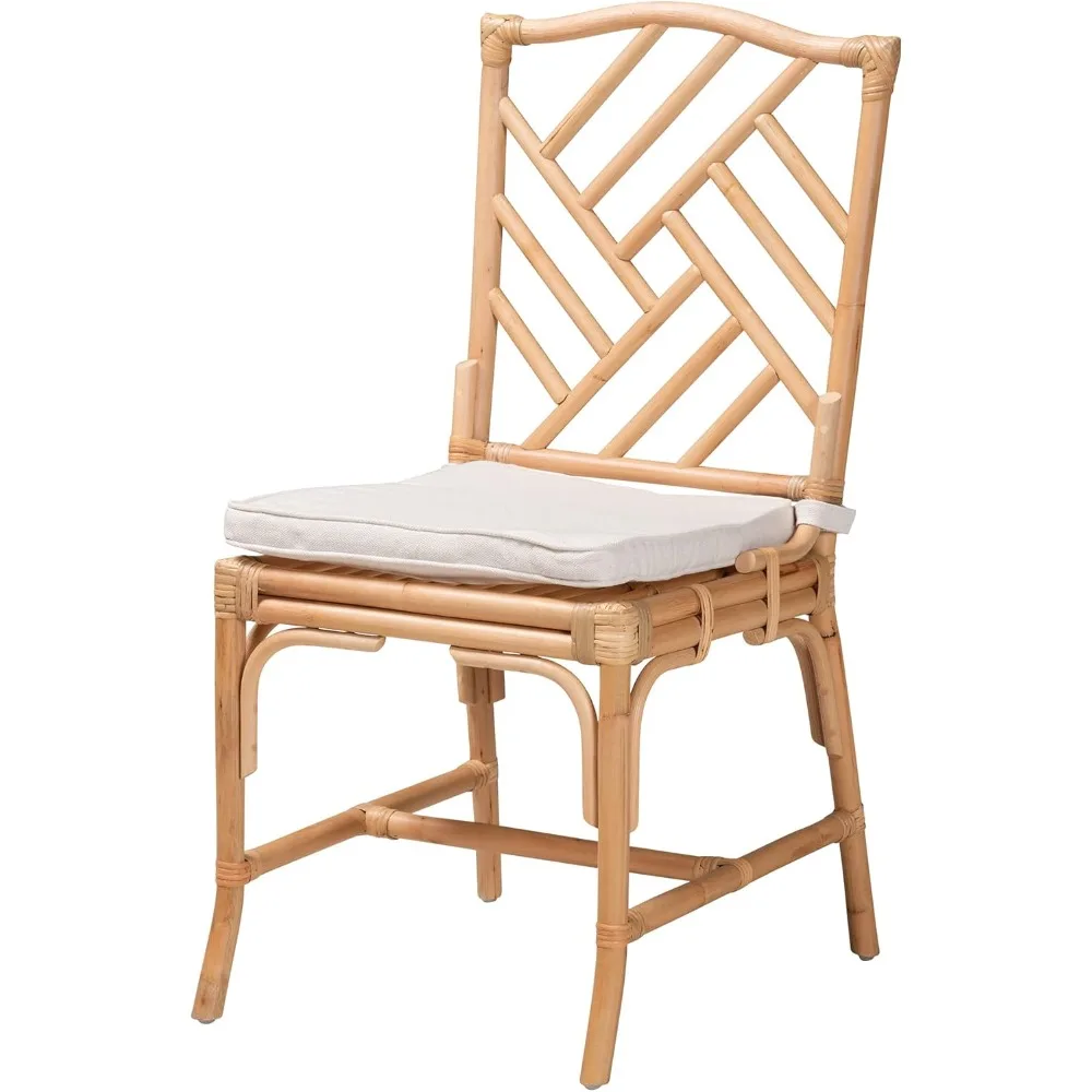 Natural Rattan Bali & Paris-Inspired Dining Chair, Standard Size