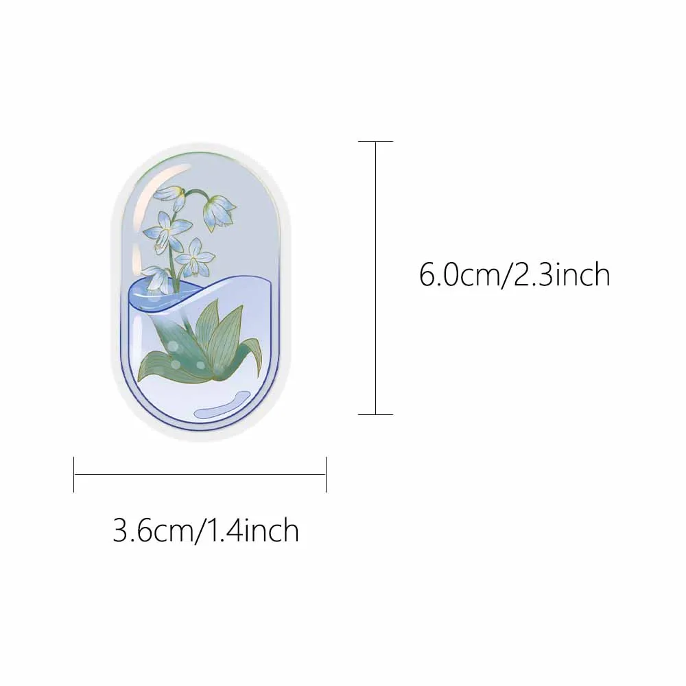 50 Stück Kapsel-Blumen-Aufkleber, botanische Blumendekoration, Gepäck, Laptop, Sammelalbum, Tagebuch, DIY, Skateboard, Gitarre, Helm, Aufkleber – Detail 1
