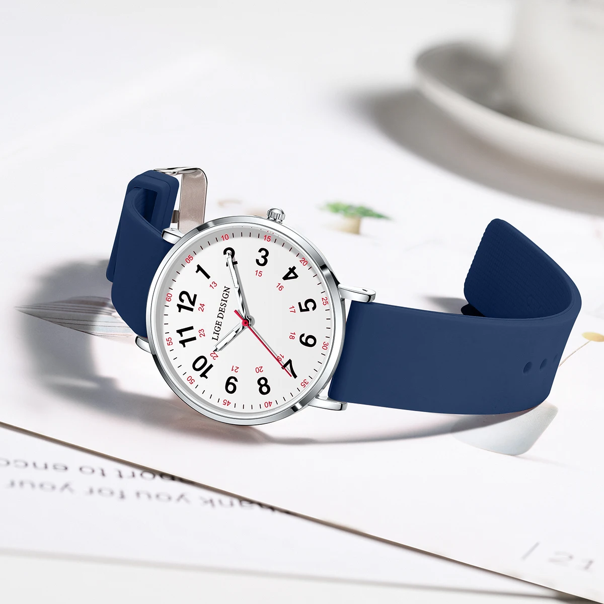 LIGE Simple Vintage Classic Fashion Casual Women Watch For Men Ladies Silicone Belt Elegant Wild Creative Quartz Wristwatch Men