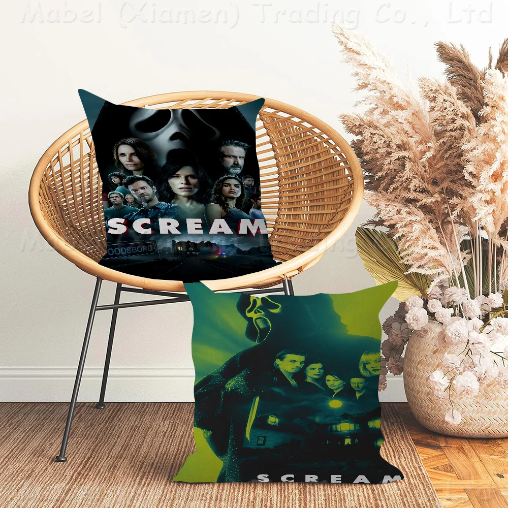 Scream Horror Cushion Cover Car Throw Pillow Case For Sofa Car Christmas Gift 40x40cm 45x45cm