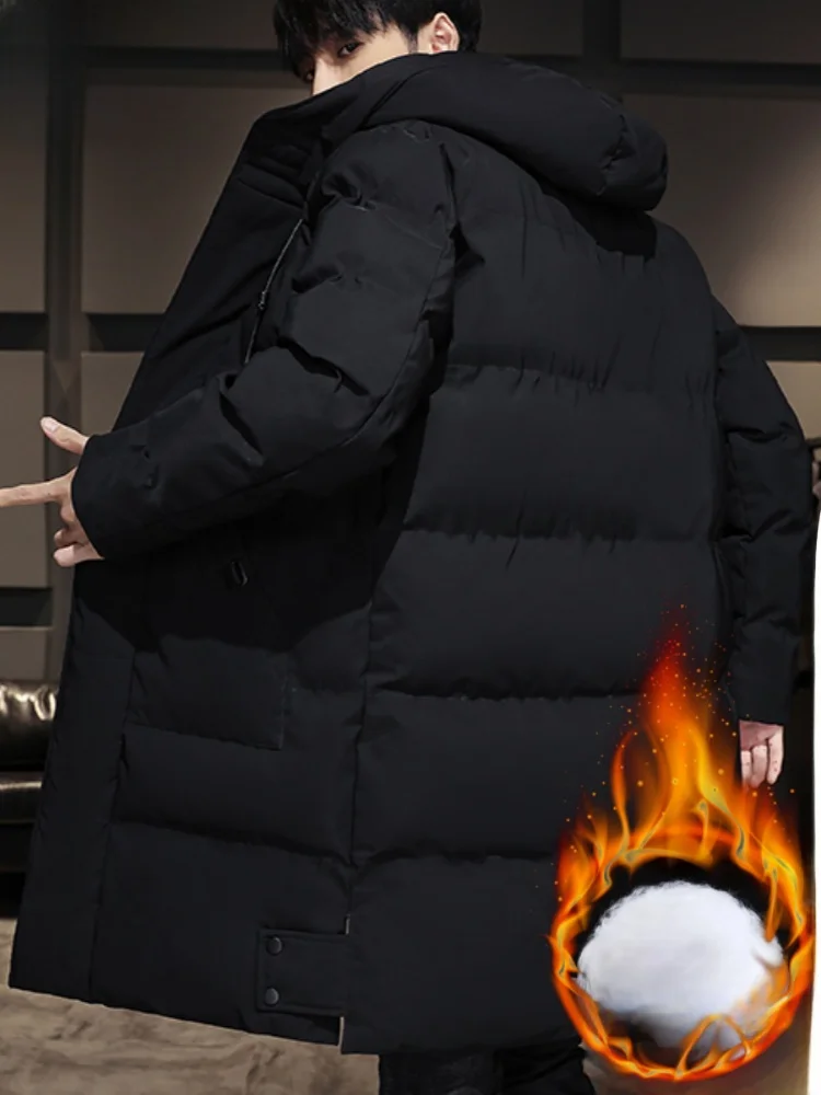 

Paul 2025 New Men's down Cotton Jaet Thiened Mid-Length Winter Warm Coat Large Size Polyester Fiber Busin Sle