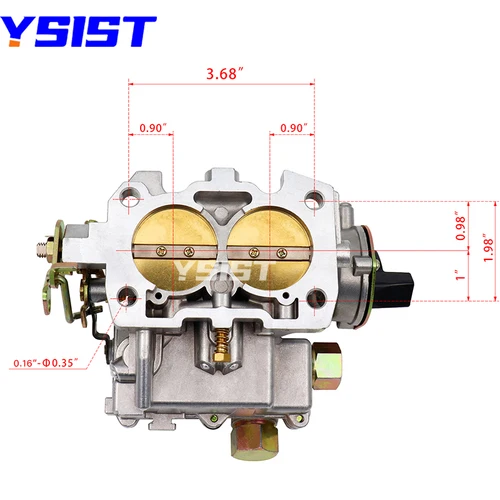 Imagen 2 del producto Carburador marino de 2 barriles para motores Mercruiser 3.0L 4 CYL con chorros de enlace largo y juntas Reemplazar 3310- 864940 A01 8M 0045397