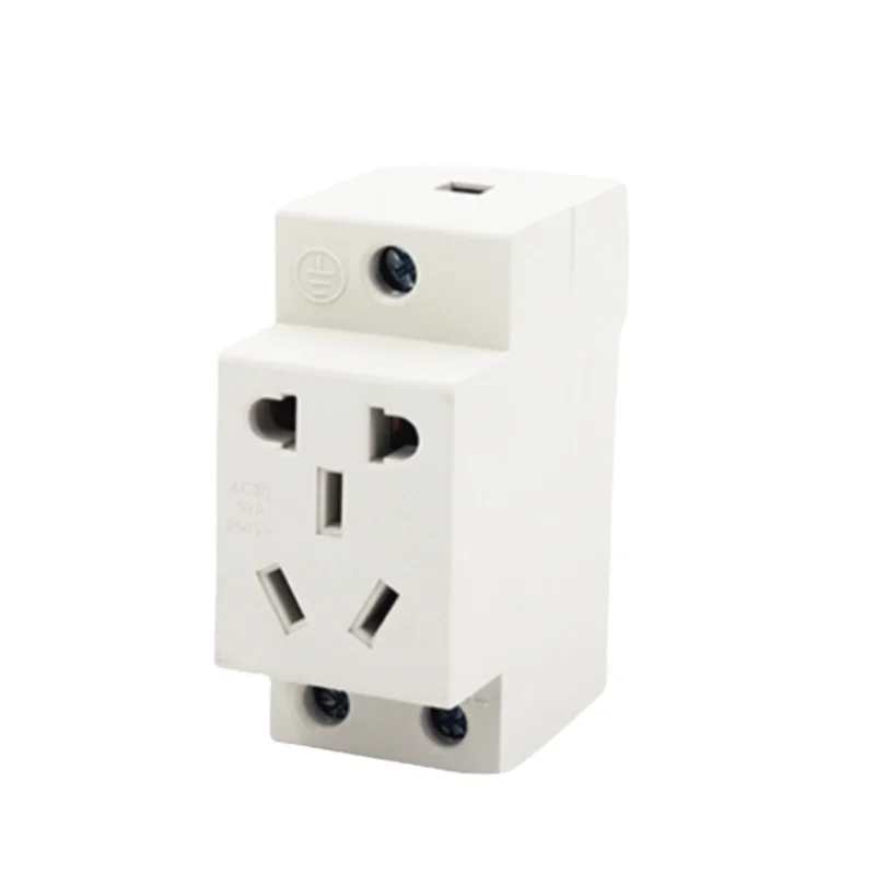 AC30 Five plug modulus socket 10A 250V power socket distribution box rail mounting socket