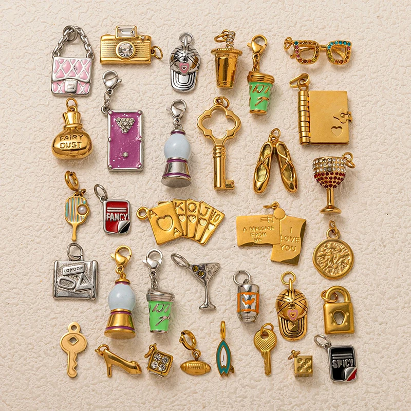 

10pcs/lot Jewelry Accessory Stainless Steel Cup Love Bag Shaped For Charms Pendants