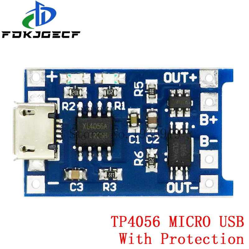 Mini Micro Type-c USB 5V 1A 18650 TP4056 Lithium Battery Charger Module Charging Board With Protection Dual Functions 1A Li-ion