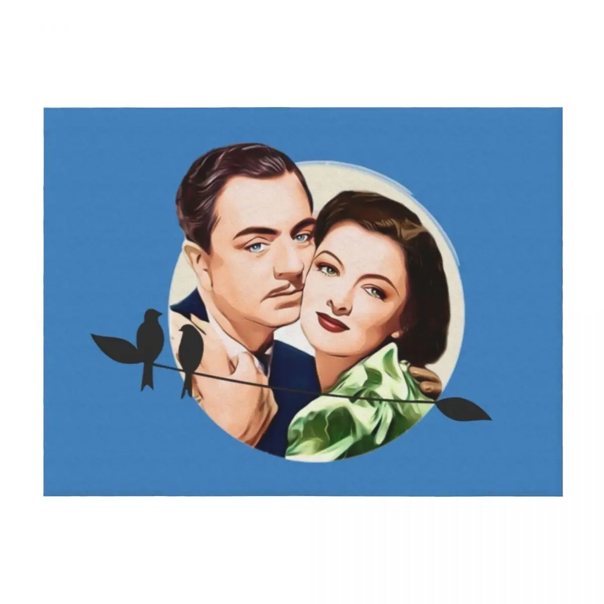 

Nick and Nora Full Moon and Birds Throw Blanket funny gift Fashion Sofas Summer Decorative Beds Blankets