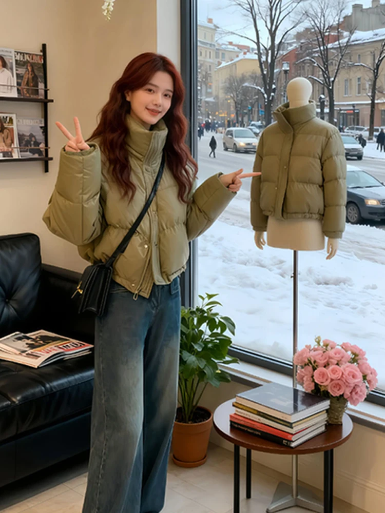 

Slimming Effect Korean Sle Faionable Color Cotton Jaet Women's Winter New Sle Stand Collar Outerwear