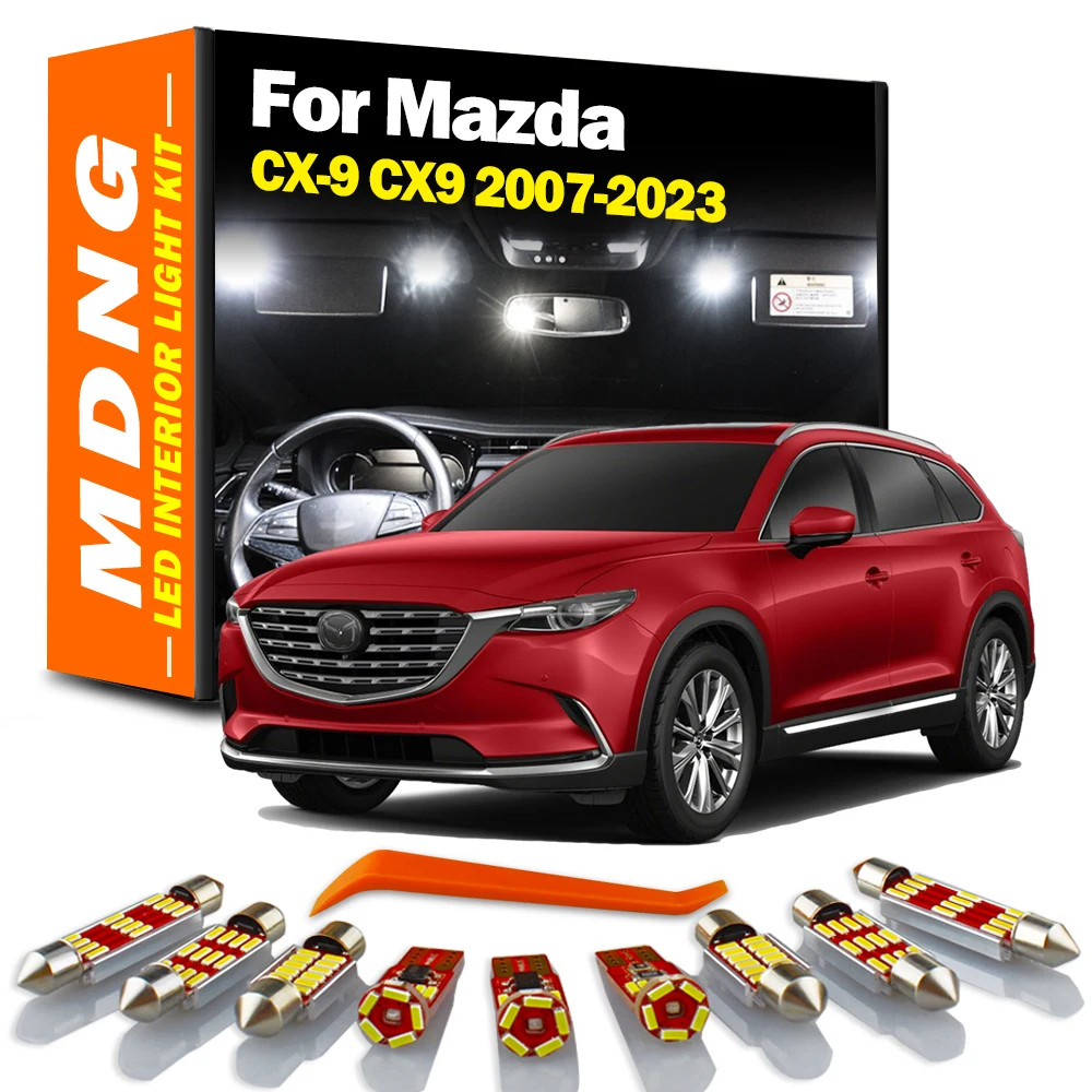 MDNG ​License Plate Lamp For Mazda CX-9 2007-2018 2019 2020 2021 2022 2023 LED Interior Map Dome Trunk Light Kit Car Accessories