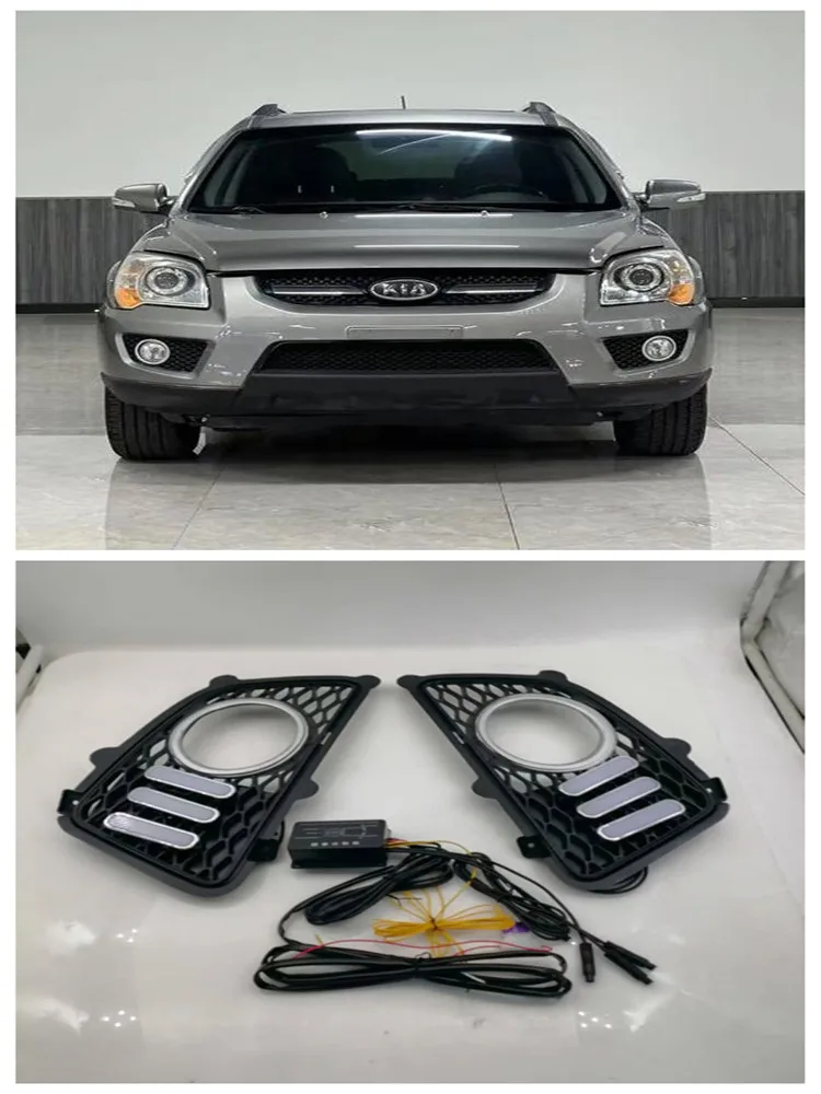 

LED DRL For KIA Sportage 2009 2010 2011 2012 2013 Daytime Running Lights Waterproof Daylight Lamp With Dynamic Turning Lamps