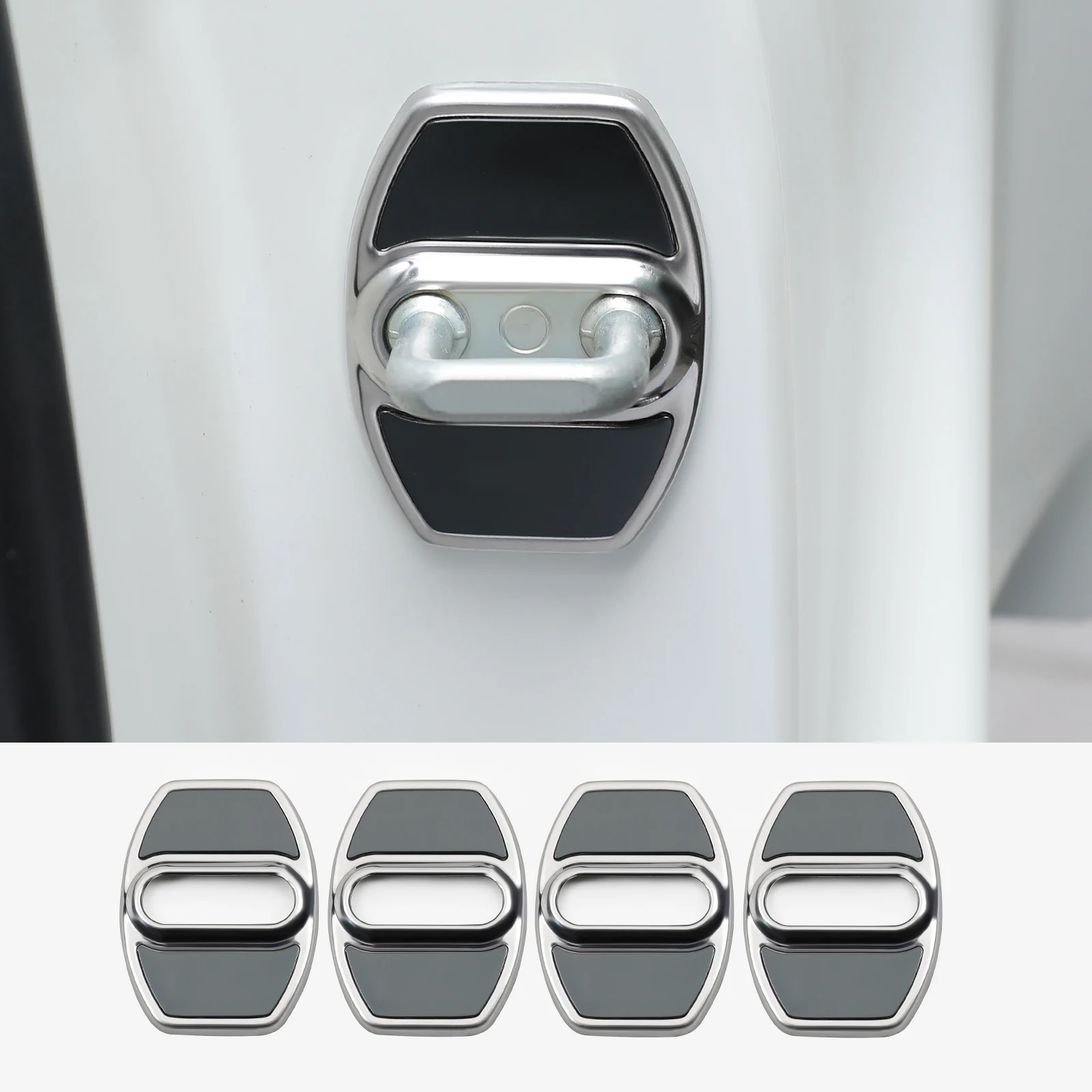 

Комплект из 4 защитных накладок из нержавеющей стали на замки дверей автомобиля для Toyota Land Cruiser 300 (2022-2025)