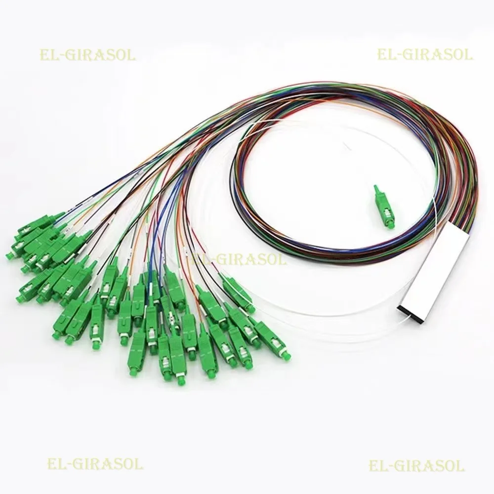 10PCS 1x16 Fiber Optic Splitter SC APC PLC  color/ White Splitter Micro Separator Fiber Optic Splitter 0.9mm 1x16 SM FTTH