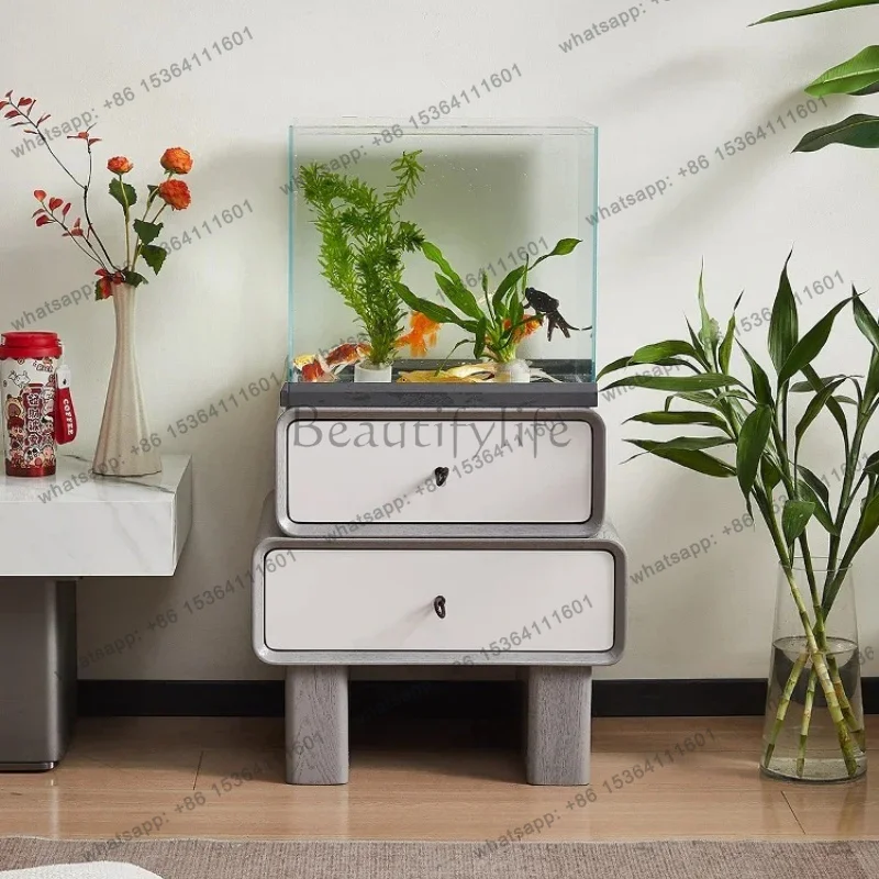 

Side overflow fish tank bottom cabinet integrated water-free back filter self-circulation sofa TV cabinet