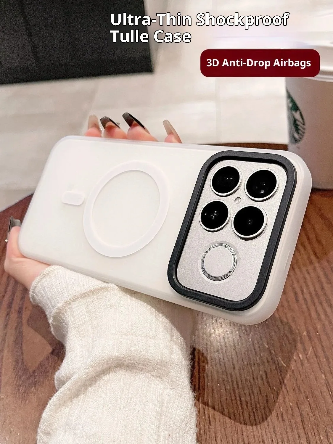 Para XiaoMi POCO F8 Ultra Funda de lujo minimalista luz magnética arena hielo niebla PC Funda para pocoF8Pro Funda a prueba de golpes