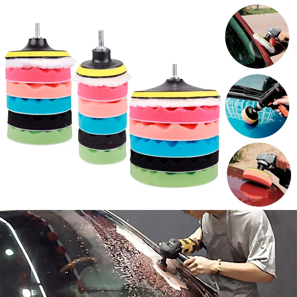 8Pcs 3/5/7 Zoll Auto Polieren Kit Polnischen Pad Auto Polieren Disc Wachsen Schwamm Auto Polierer Polieren für Auto Polierer Amagi