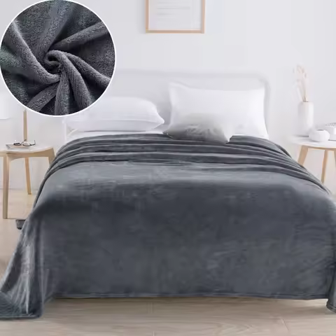 Solid Color Summer Blanket cobertor Skin-friendly Plaid 70x100 Nap Blankets for Car/Office Home Plush Bedspreads Queen Size