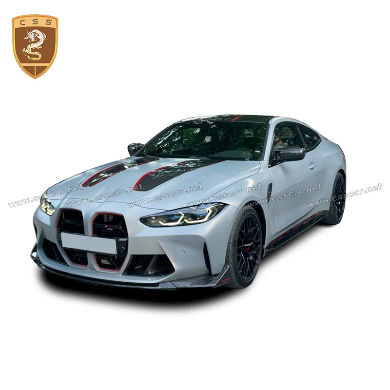 CSSCAR Real Carbon Fiber Engine Accessories For BMW-M3 G80 M4 Series G83 Fiberglass Hood Cover Trim Exterior Engine Bonnet Parts