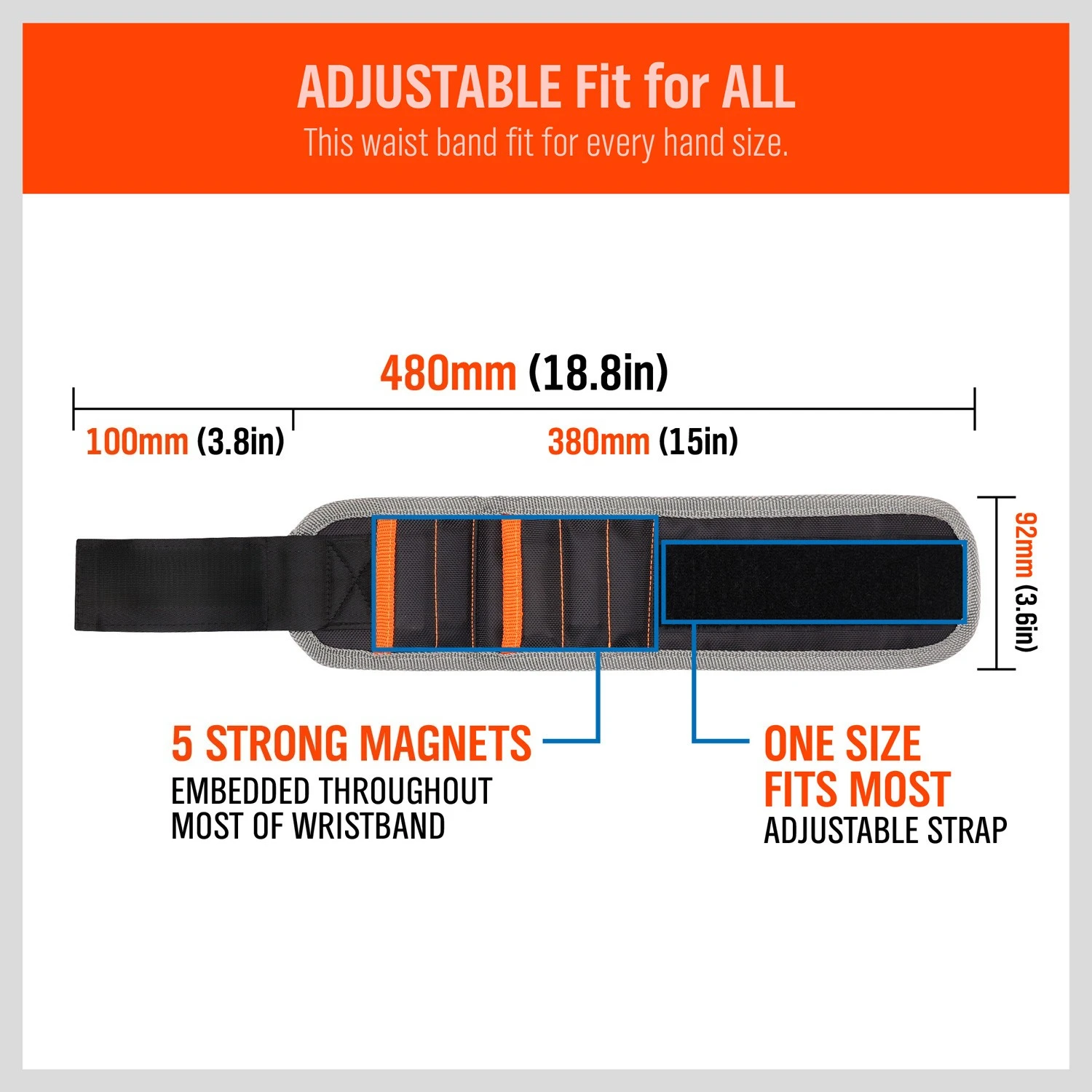 Magnetic Wristband 1680D Oxford Fabric Tool Wrist Band for Holding Screws Nails Drill Bits