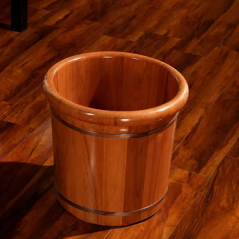 Solid Wood Foot Bath Bucket Oak Massage Soaking Basin for Adults Home Fumigation Therapy Steaming Foot Care Spa
