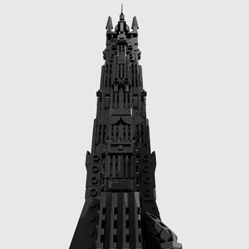 Rings Movie Model Moc Building Bricks Medieval Orthanc Black Tower Technology Modular Blocks Gift Christmas Toy DIY Set Assembly