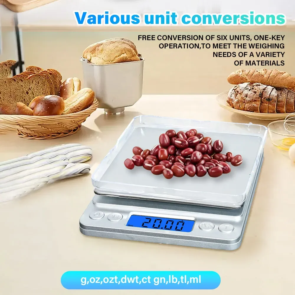 500g 0.01g/3KG 0.1g Weight Digital Electronic Scale LCD Display Mini Digital Jewelry Weighing Scale kitchen Scales Balance