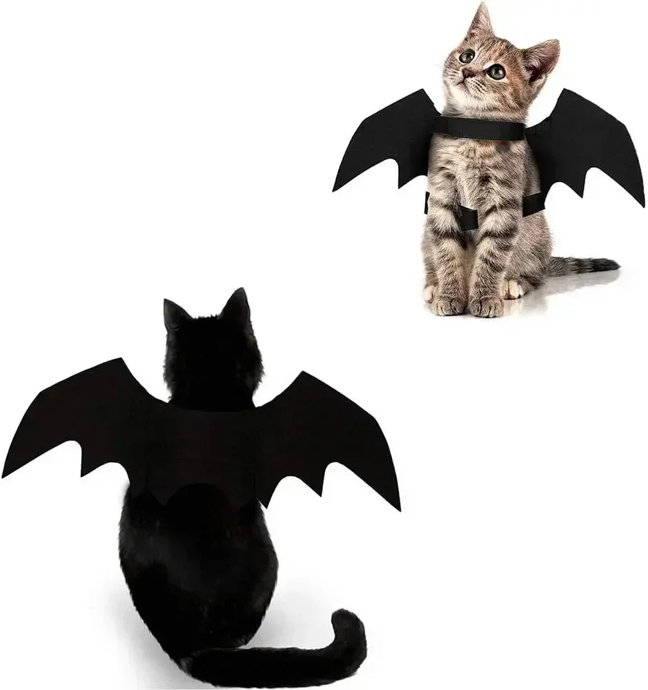 

Halloween Costume Bat Wings Pet Apparel Party Dress Up Accessories for Cat Small Dogs Puppy Kitty Kitten Boy or Girl