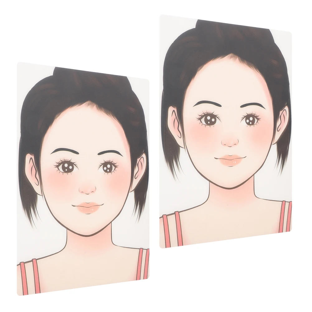 

2Pcs Face Paint Board Makeup Practice Reusable Water Washable Creative Design Tools Facial Stencil Drawing Art Supplies