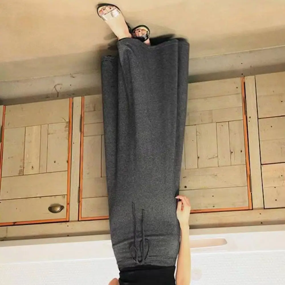 

Женская длинная юбка макси с регулируемым шнурком на талии, высокой посадкой, боковым разрезом, широким подолом, однотонная, А-силуэт