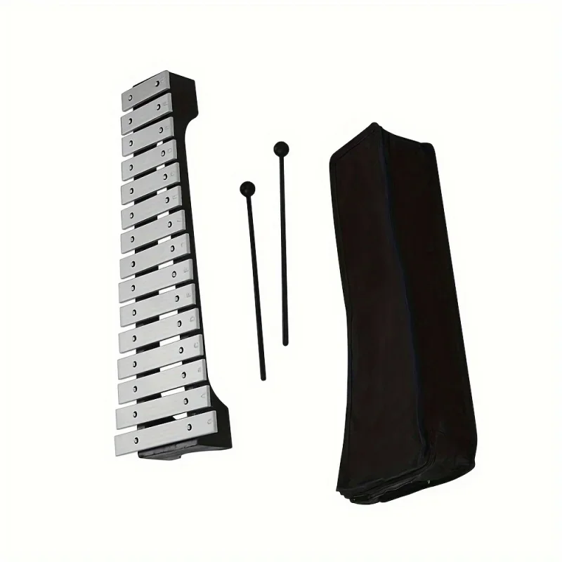 Xilófono Glockenspiel de 15 notas، con base de madera y unión metalica de 15 A،