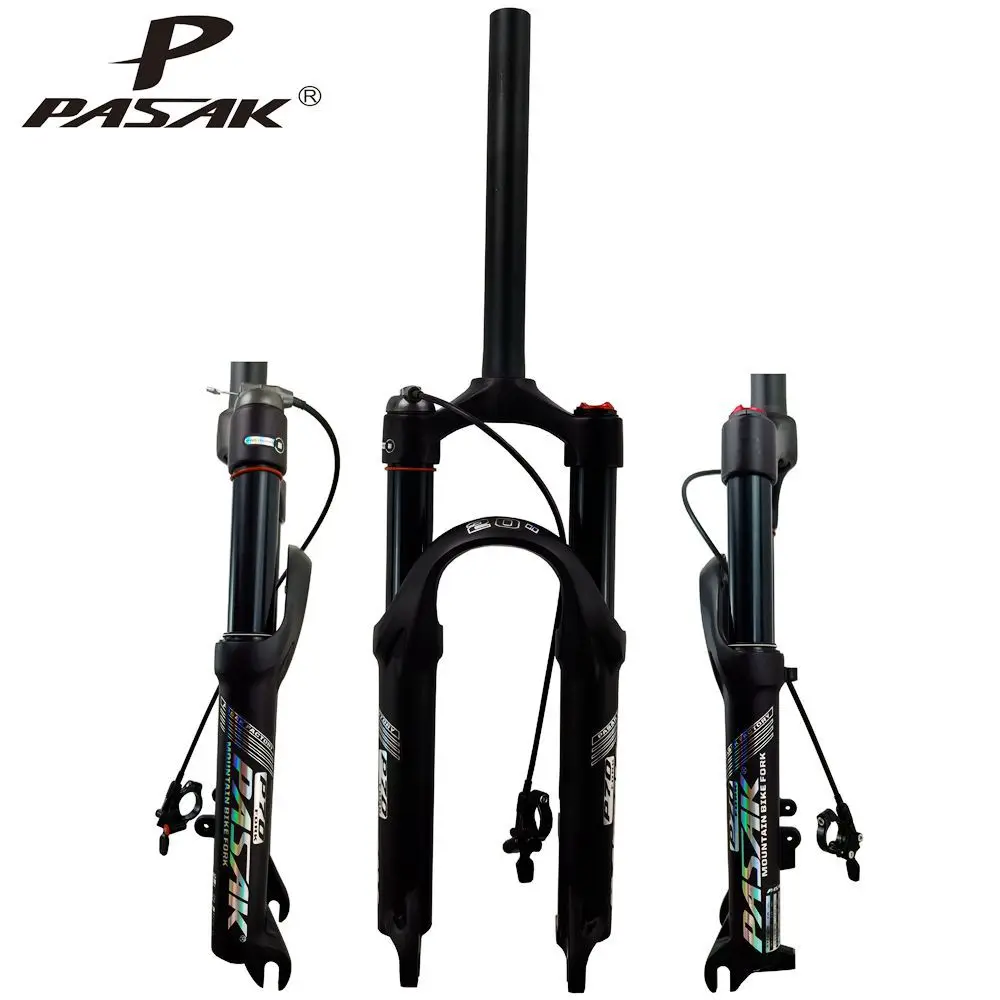 Mountain Bike Front Fork 20 Inch 24 Inch Air Fork Aluminum Alloy Disc Brake 100mm Quick Release Shoulder Wire Controlled Locking