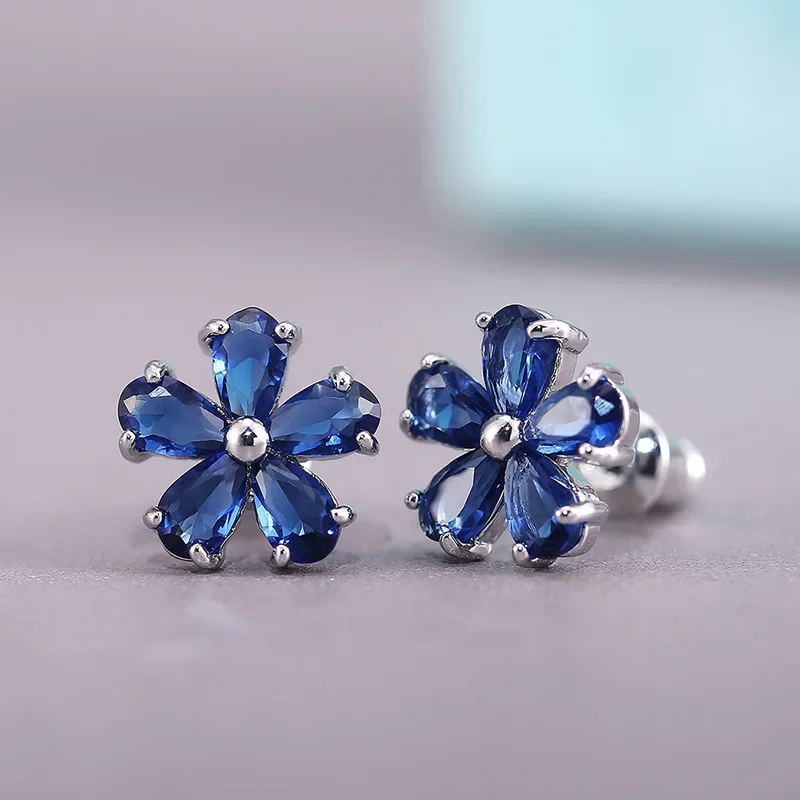 Gorgeous Flower Women Stud Earrings for Women Zirconia Wedding Party Studs Earring Friends Jewelry Brincos Boucle Oreille Femme