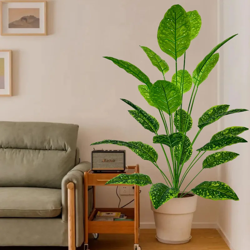 43.3 بوصة شجرة نباتات اصطناعية عملاقة واقعية كاملة الخصبة الخضرة داخلي في الهواء الطلق جميع المواسم ديكور للمنزل مكتب حفل زفاف #4