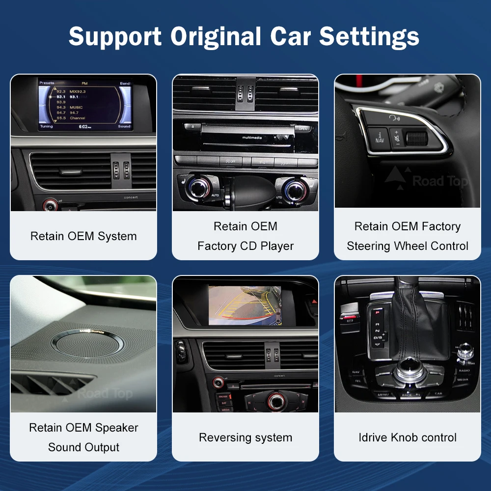 8.8 Inch Multimedia Display For Audi A4 2009-2012 Airplay Miracast Function Touch Screen Wireless Carplay Android Auto