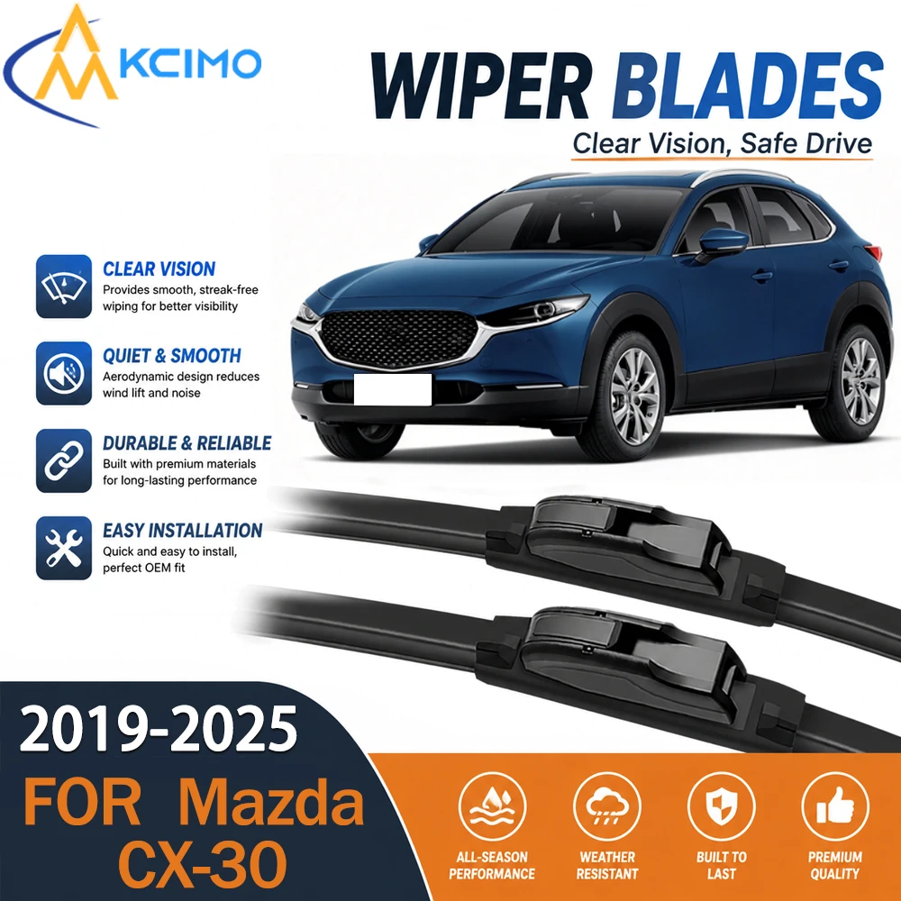 Windshield Wiper Set Durable Rubber Streak‑Free Performance Simple Fitting Replacement Blades For Mazda CX-30/ DM 2019-2025