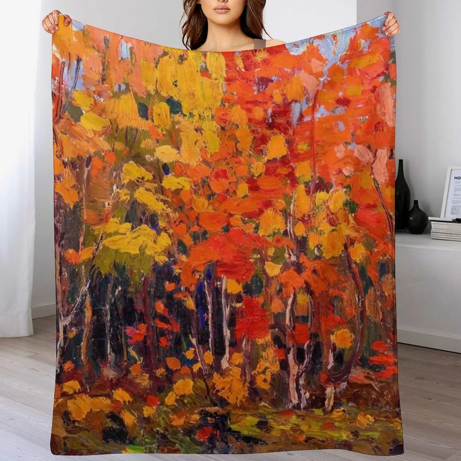 

Tom Thomson - Autumn Wood Throw Blanket Fashion Sofas Camping Blankets