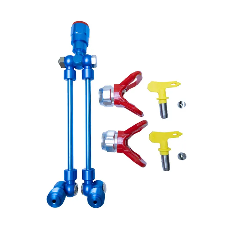 Airless Paint Spray Extension Pole Double 517 Nozzle Head Painting For Sprayer Guard Adjustable Spraying Direction Tools
